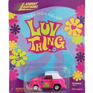Vintage Johnny Lightning Luv Thing Pink Floral Volkswagen Toy Car